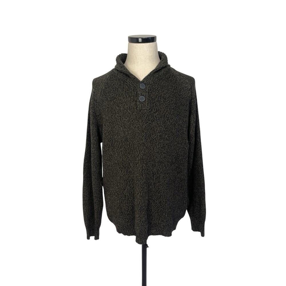 NWT Flag & Anthem Green Pullover Sweater Mens Size Medium Buttons Cozy Fisherman